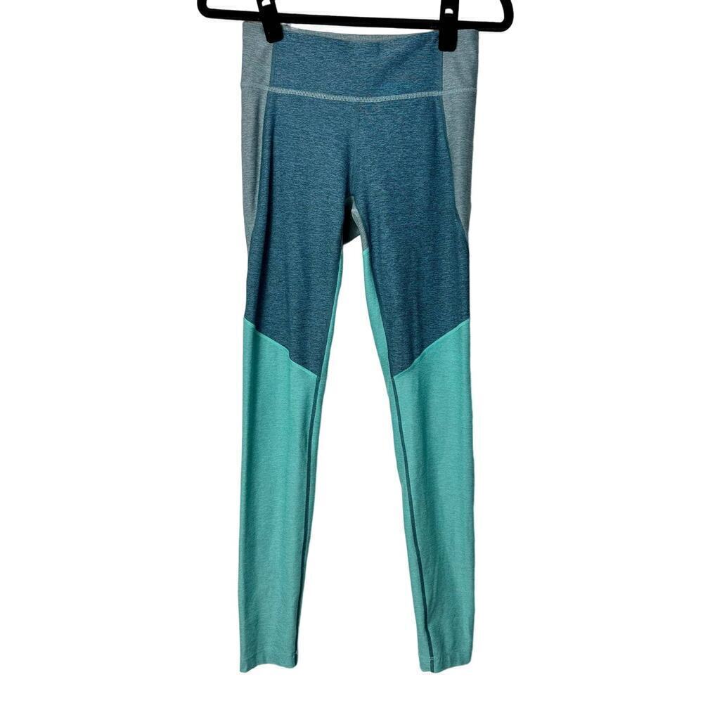 Outdoor Voices Leggings Colorblock Athletic Athleisure Ankle Blue Teal Gray S